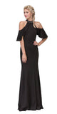 CLEARANCE - Eureka 6110 Cold Shoulder High Neckline Mermaid Gown (Size XS)