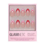 Glamnetic - Pure Hearted Press-On Nails | Short Almond | Pink Red Hearts