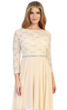 CLEARANCE - Celavie 6305L Three-Quarter Length Lace Sleeve Dress A-line (Size M)