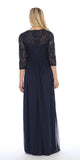 CLEARANCE - Celavie 6305L Three-Quarter Length Lace Sleeve Dress A-line (Size M)