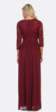 CLEARANCE - Celavie 6305L Three-Quarter Length Lace Sleeve Dress A-line (Size M)