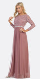 CLEARANCE - Celavie 6305L Three-Quarter Length Lace Sleeve Dress A-line (Size M)