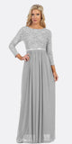CLEARANCE - Celavie 6305L Three-Quarter Length Lace Sleeve Dress A-line (Size M)