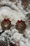 Christmas Wreath Stud Earrings