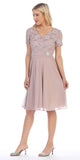 CLEARANCE - Celavie 6320S Knee Length Dress With Short Sleeves (Size L)