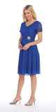 CLEARANCE - Celavie 6320S Knee Length Dress With Short Sleeves (Size L)