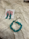 Natural Stone Chip Bracelet & Earring Set