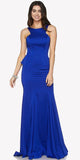 Juliet 645 Fit and Flare Evening Gown Cut Out Back with Ruffles