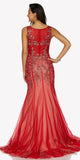 Juliet 656 Sleeveless Appliqued Mermaid Gown Godets and Train