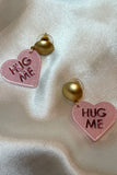 Hug Me Heart Dangle Statement Earrings