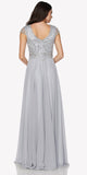 Juliet 657 Cap Sleeves Beaded Bodice A-line Long Dress
