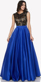 Juliet 661 Sleeveless Floor Length A-line Dress Keyhole Back
