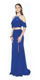 Juliet 662 Cold-Shoulder Two-Piece Gown with Slit