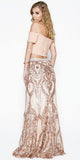 Juliet 663 Off-Shoulder Crop Top Two-Piece Long Dress
