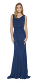 Juliet 670 Floor Length Formal Dress with Cowl Neckline
