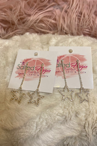 Linear Star Drop Earrings