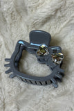 Sparkle Kitty Bow Hair Claw Clip