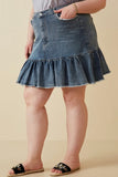 Denim Darling Curvy Ruffle Skirt