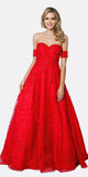 Juliet 692 Long Embroidered Lace Ball Gown Dress With Arm Band