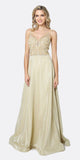 Juliet 699 Metallic Glitter Dress Embellished Bodice V-Neck Sleeveless