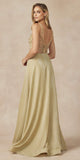 Juliet 699 Metallic Glitter Dress Embellished Bodice V-Neck Sleeveless