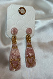 Champagne Bottle Pop Love Statement Drop Earrings