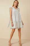 Bluebell Breeze Patchwork Mini Dress