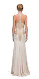 CLEARANCE - Eureka 7033 Embroidered Halter Mermaid Long Dress Racer Back (Size Small)
