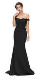 CLEARANCE - Eureka 7100 Lace Appliqued Bodice Long Dress Off-Shoulder (Size S)