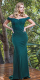 CLEARANCE - Eureka 7100 Lace Appliqued Bodice Long Dress Off-Shoulder (Size S)