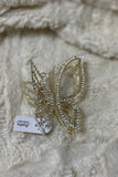 Golden Rhinestone Butterfly Glam Hair Clip