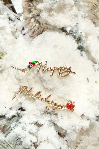 Happy Holidays Drop Earrings