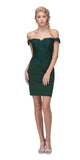 CLEARANCE - Eureka 7200 Off-the-Shoulder Short Party Dress Appliqued Bodice (XS + XL)