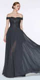 Cinderella Divine 7258W Off The Shoulder Long  Gown