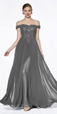 Cinderella Divine 7258W Off The Shoulder Long  Gown