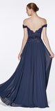 Cinderella Divine 7258 Off The Shoulder Long Gown