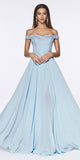 Cinderella Divine 7258 Off The Shoulder Long Gown