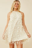 Summer Petals Floral Mesh Mini Dress
