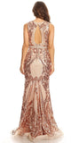 CLEARANCE - Eureka 7335 Sequins Mermaid Formal Gown Keyhole Back (Size L)