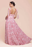 Ladivine 7442 Dress Tie Strap A-Line Floral Printed Skirt