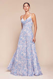 Ladivine 7444 Dress A-Line Soft Satin Print Dress