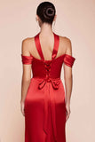 Ladivine 7452 Dress Off the Shoulder Lace Up Corset Satin Gown