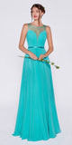 Cinderella Divine 7458 Illusion Sweetheart Long Chiffon Dress