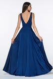 Ladivine 7469 Long Formal Evening Satin Dress with Slit
