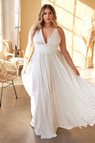 Cinderella Divine 7469WW Long Formal A-Line Satin Dress