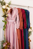 Cinderella Divine 7475 Long Split Blouson Sleeve Formal Dress Thigh Split