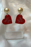 Hug Me Heart Dangle Statement Earrings