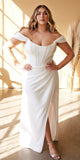 Cinderella Divine 7484W Strapless Off the Shoulder Satin Bridal Gown