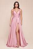 Cinderella Divine 7485C Sweetheart Neckline Soft Satin A-Line Formal Dress