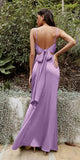Cinderella Divine 7487 Fitted Satin Dress Cowl Neckline Open Tie Back